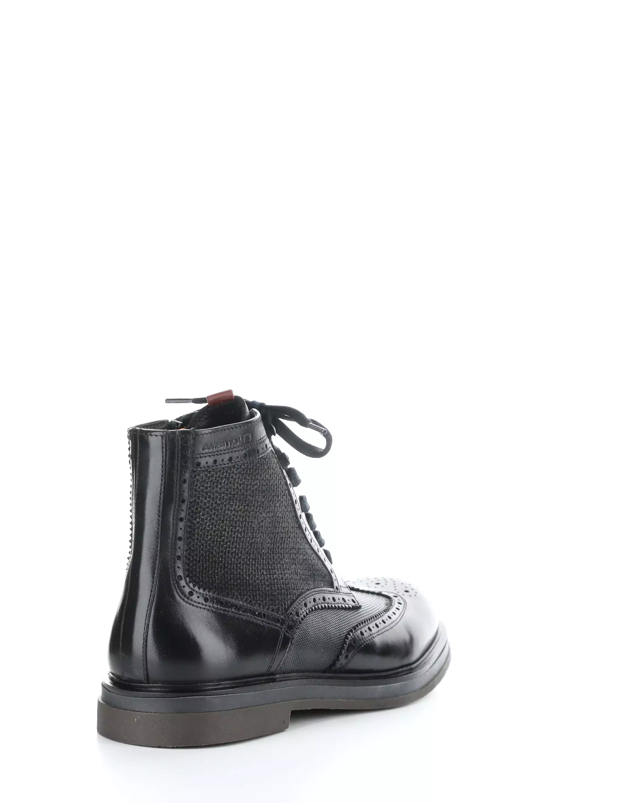 12432 BLACK COMBO Round Toe Boots