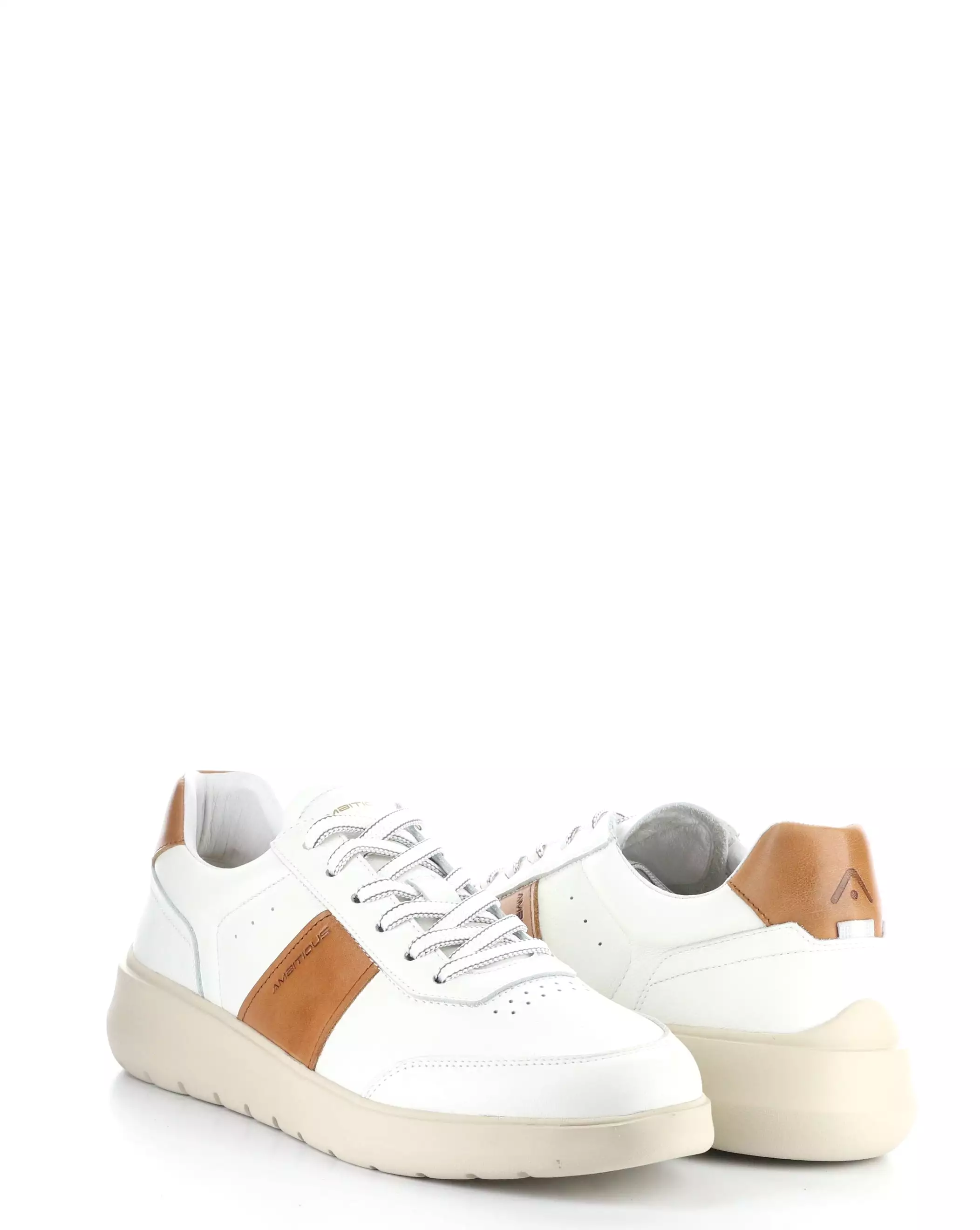 12863 WHITE/COGNAC Lace-up Shoes