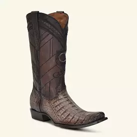 1J2FFY - Cuadra chocolate dress cowboy exotic caiman leather boots for men