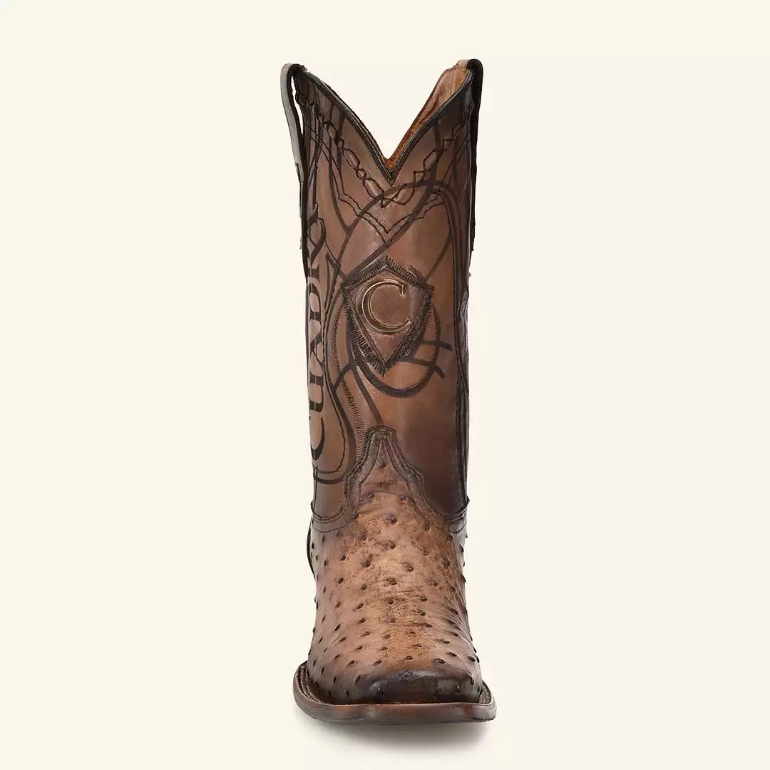 3Z2LA1 - Cuadra almond western cowboy rodeo ostrich boots for men