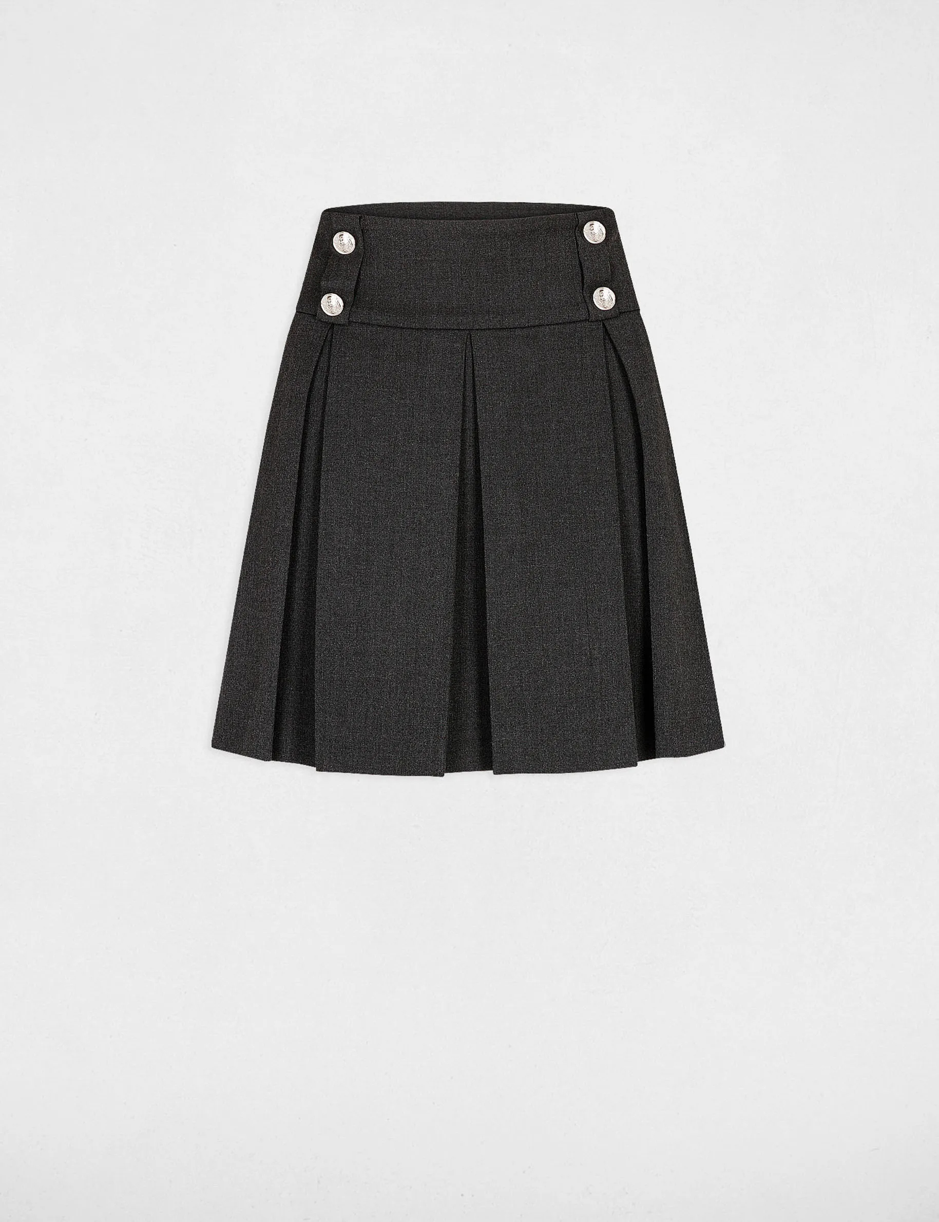 A-line skirt with pleats anthracite grey women