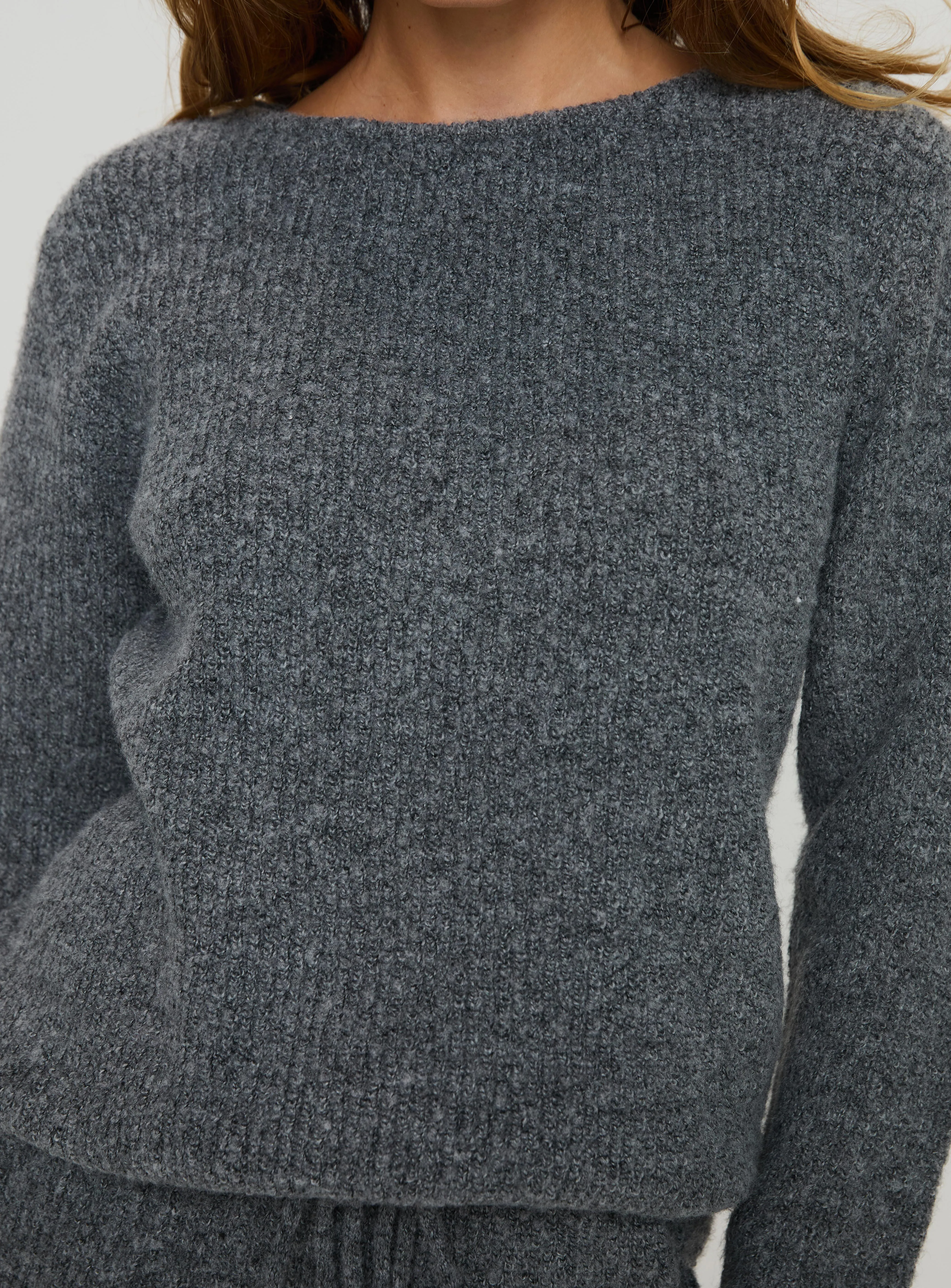 Abrams Rib Knit Crew Sweater Charcoal Marle