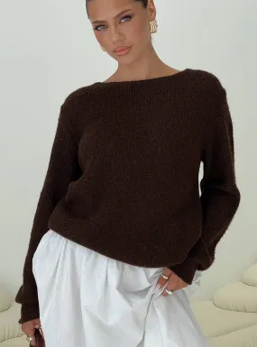 Abrams Rib Knit Crew Sweater Chocolate Marle