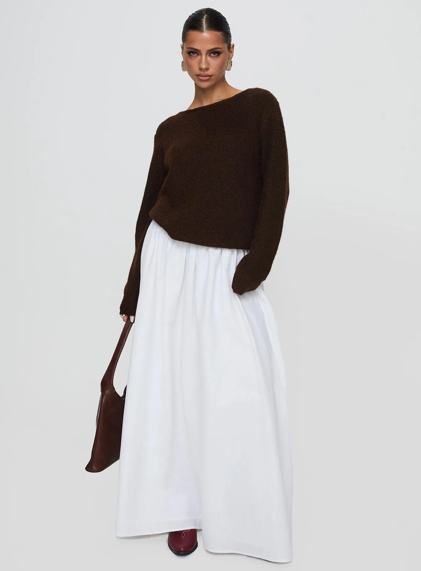 Abrams Rib Knit Crew Sweater Chocolate Marle