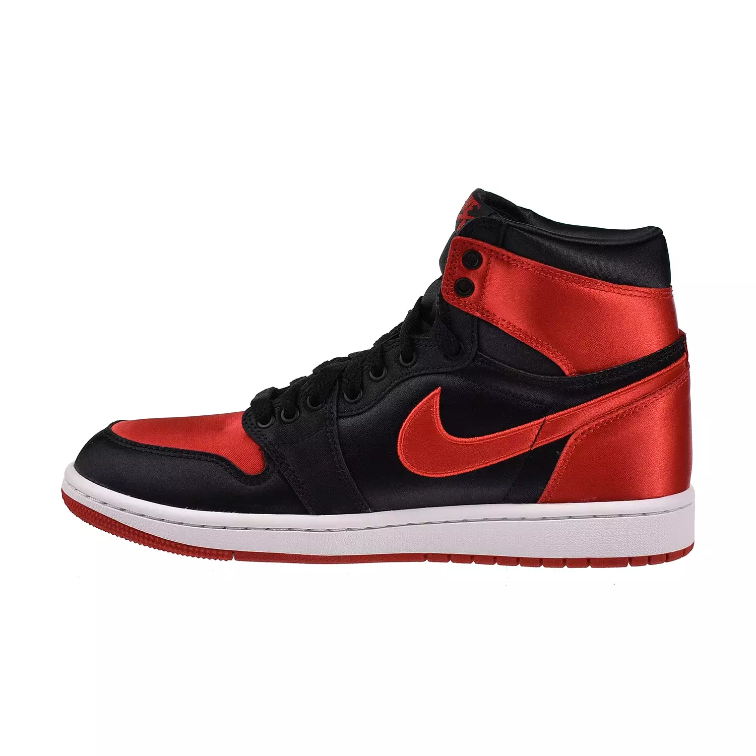 Air Jordan 1 High OG Satin Bred Women's Shoes Black/Red