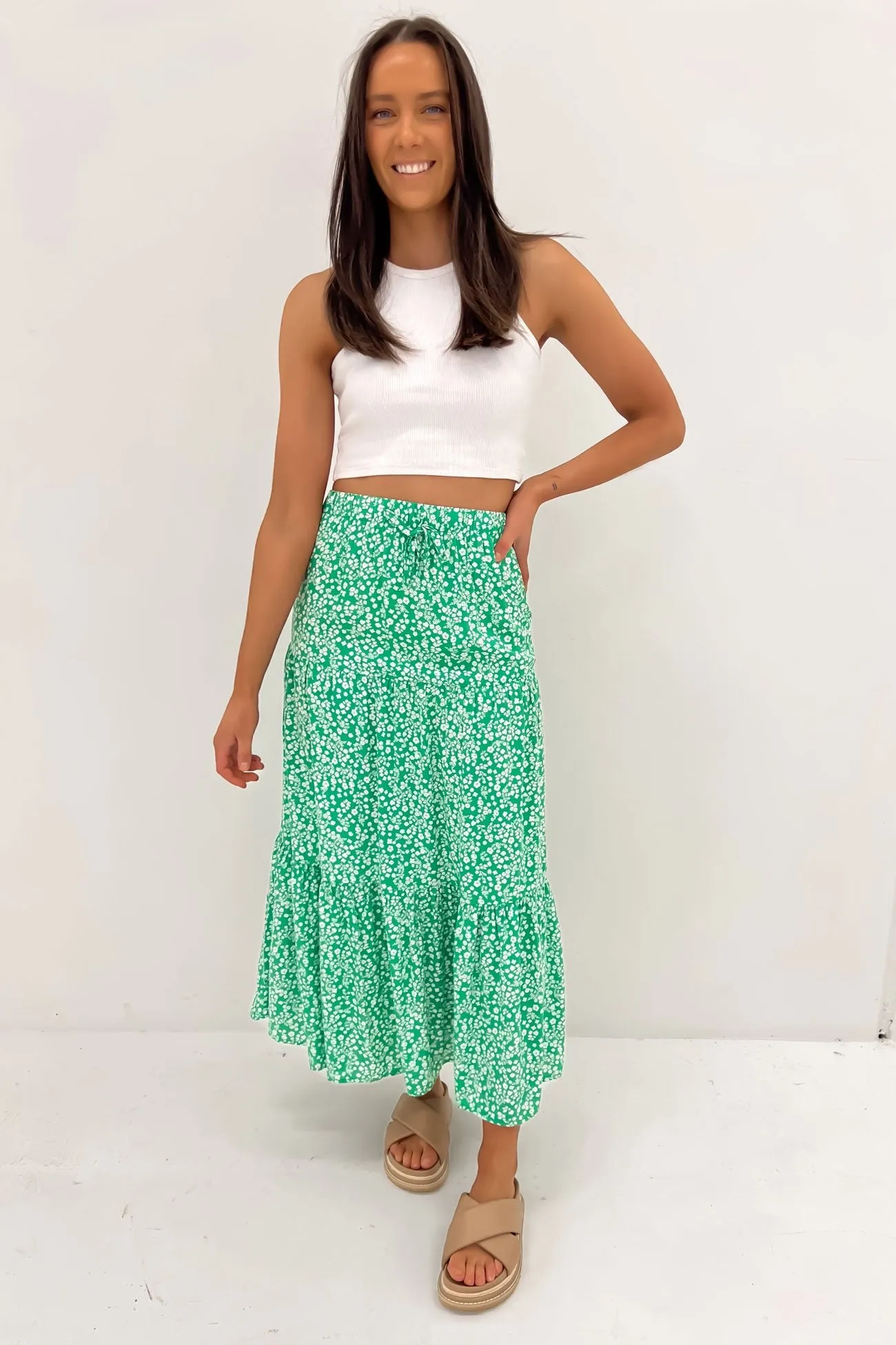 Amalfi Maxi Skirt Green