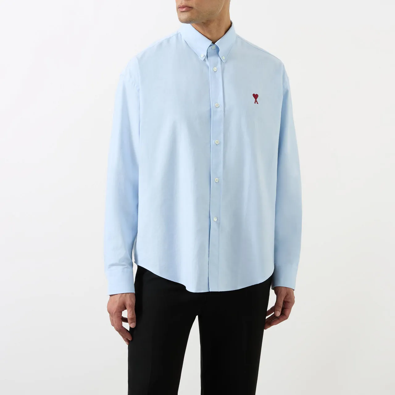 AMI PARIS Casual Boxy Fit Shirt - Sky Blue