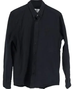 AMI PARIS De Coeur Big Logo-Embroidered Lone Sleeve Shirt in Black Cotton