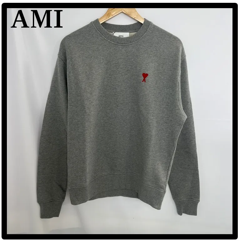 AMI PARIS  |Unisex Street Style Logo Designers Sweatshirts