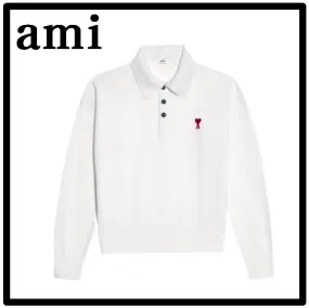 AMI PARIS  |Unisex Street Style Logo Designers T-Shirts