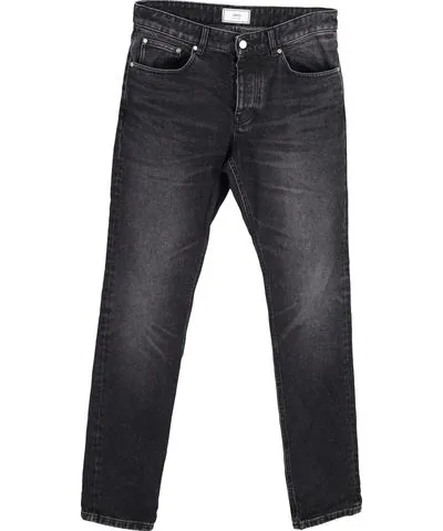 AMI PARIS Washed Straight-Leg Jeans in Black Cotton Denim