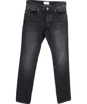 AMI PARIS Washed Straight-Leg Jeans in Black Cotton Denim