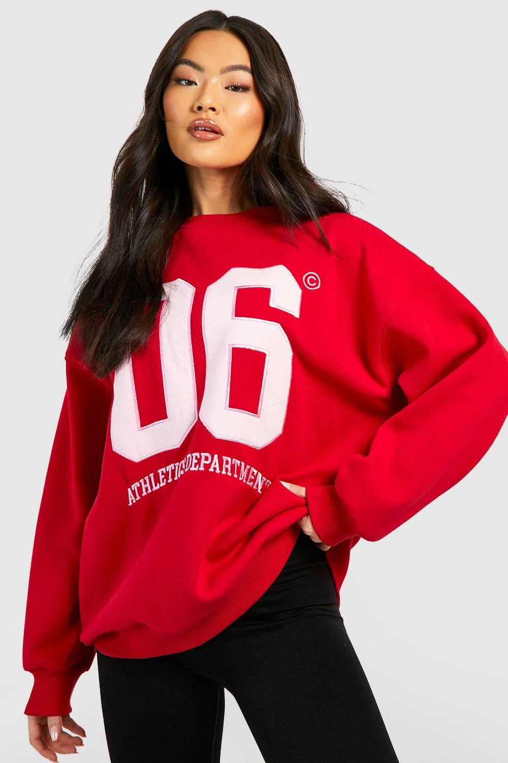 Applique Slogan Oversized Sweater