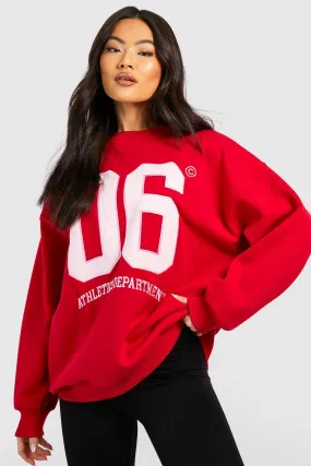 Applique Slogan Oversized Sweater