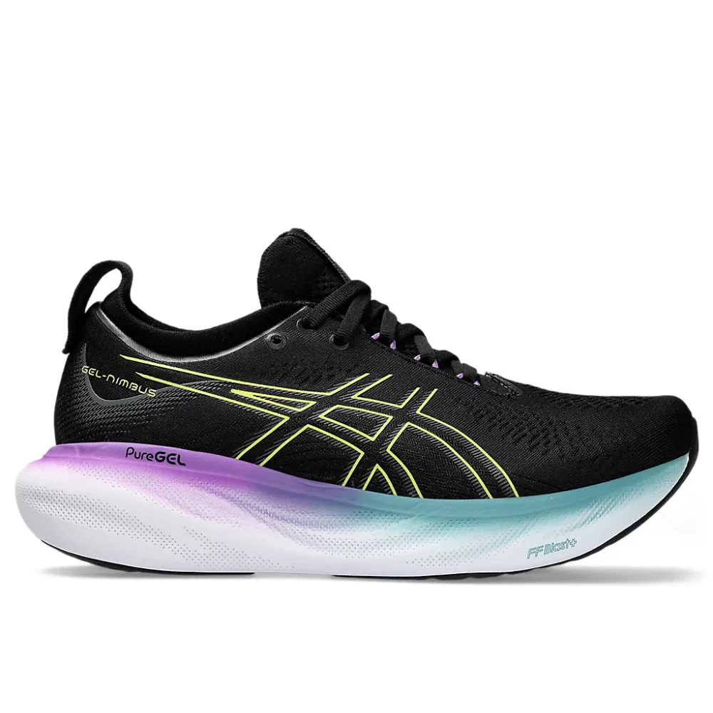 ASICS Women's Gel-Nimbus 25 Running Shoe (Black/Glow Yellow)