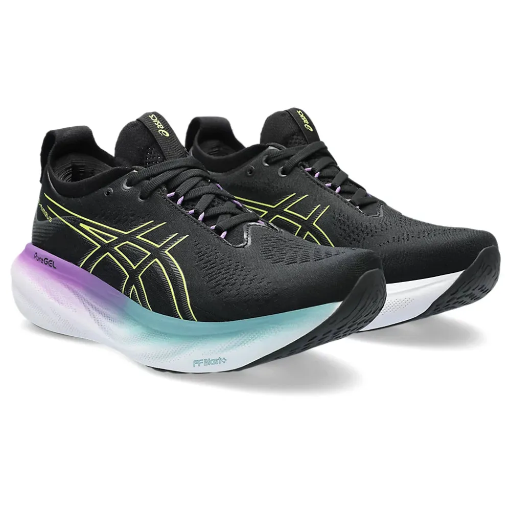 ASICS Women's Gel-Nimbus 25 Running Shoe (Black/Glow Yellow)