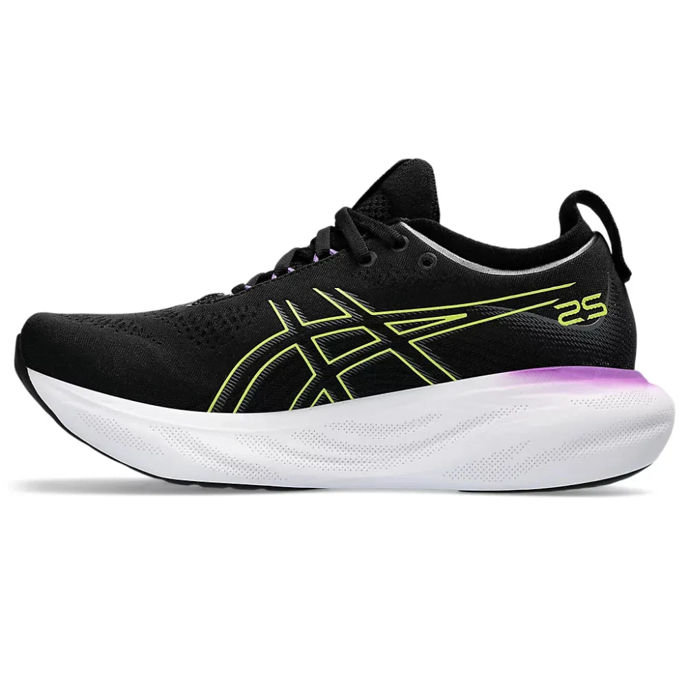 ASICS Women's Gel-Nimbus 25 Running Shoe (Black/Glow Yellow)