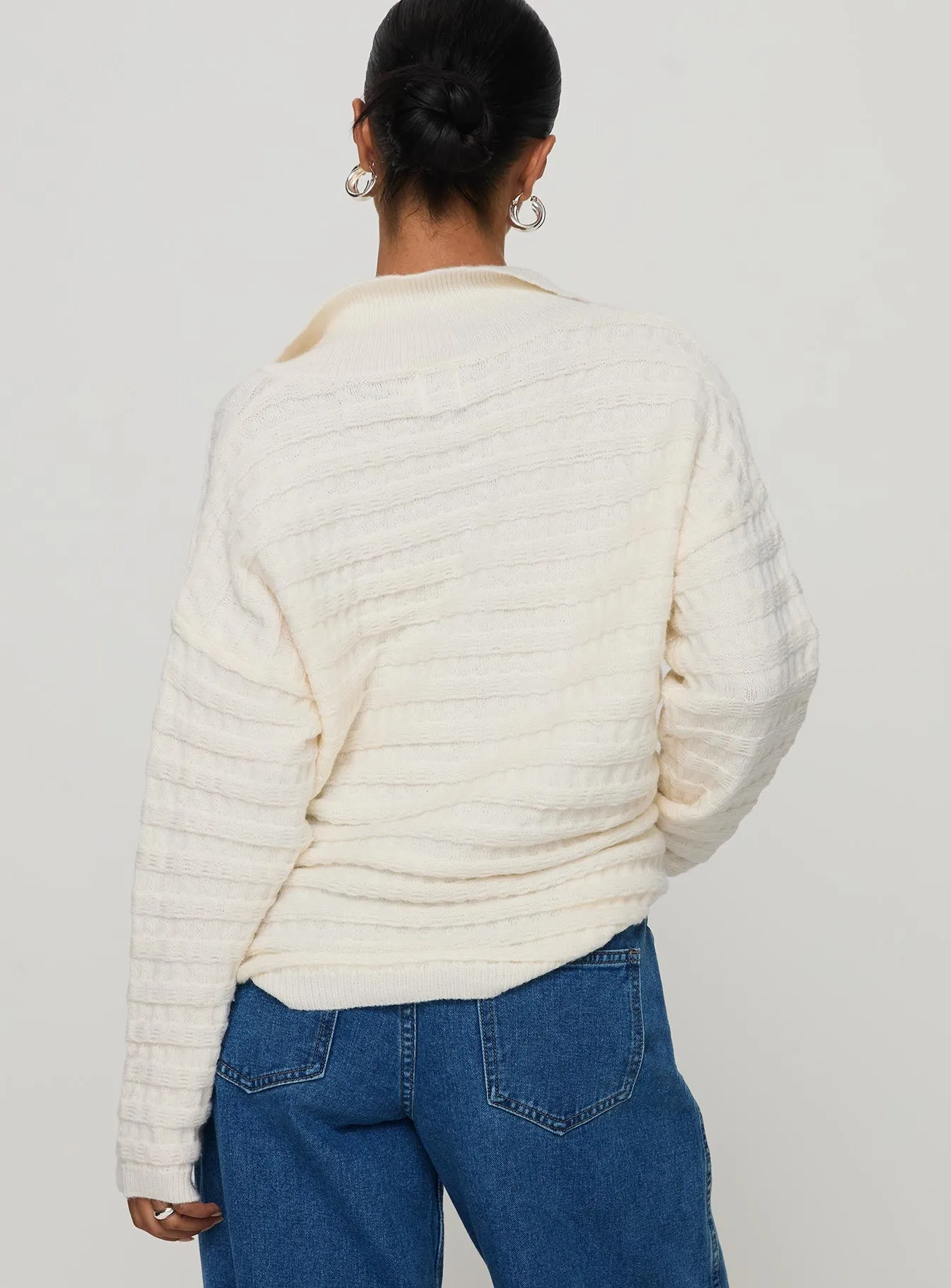 Autumnal Collared Sweater Cream