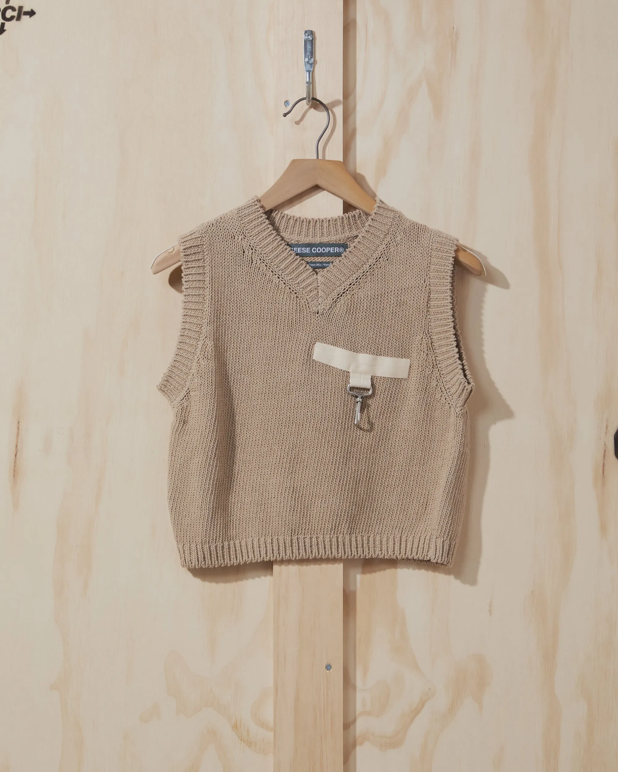 AW21 Womens Knit Sweater Vest in Natural