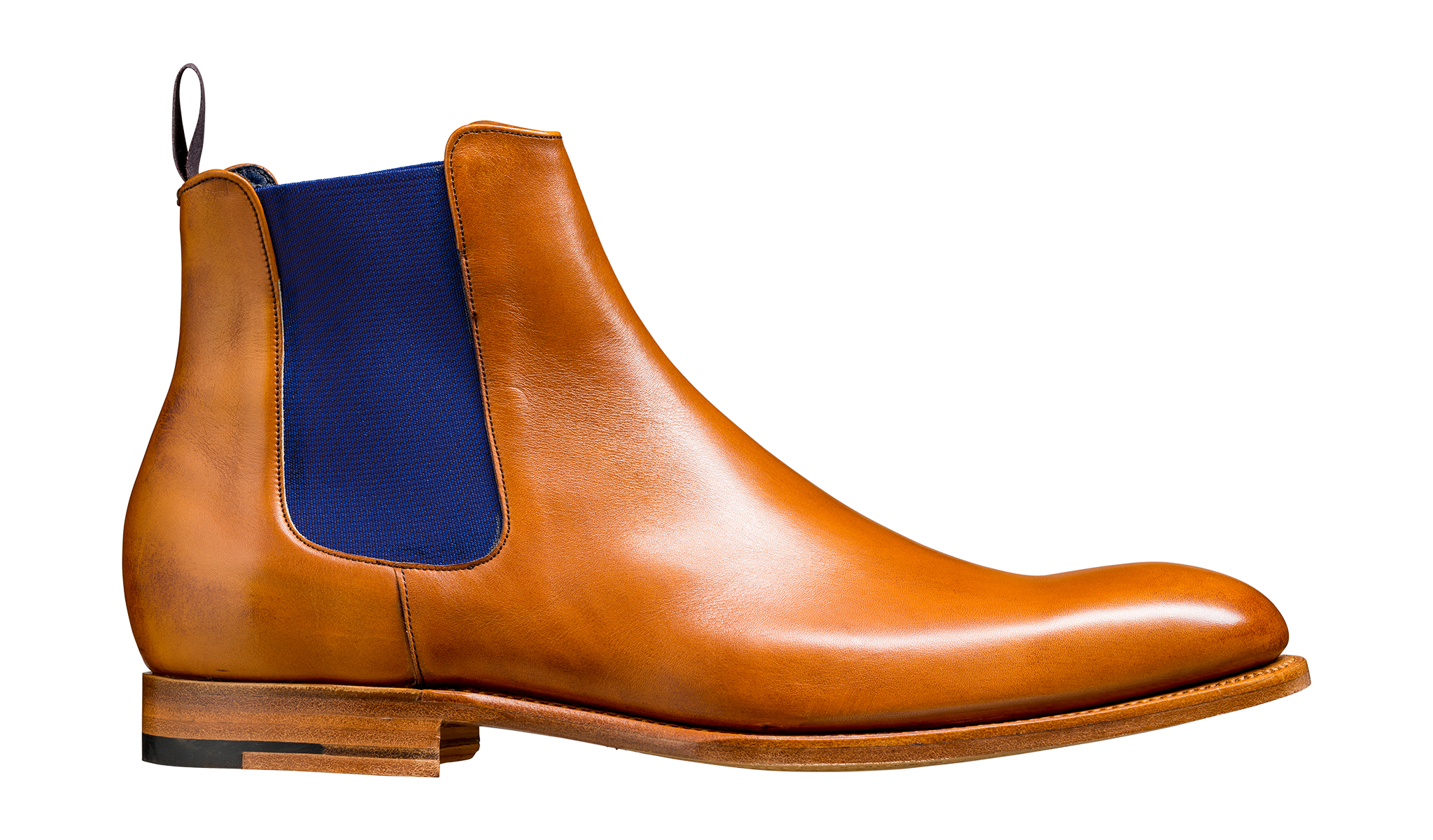 Barker Hopper Traditional Chelsea Boot- Cedar Calf / Navy Elastic