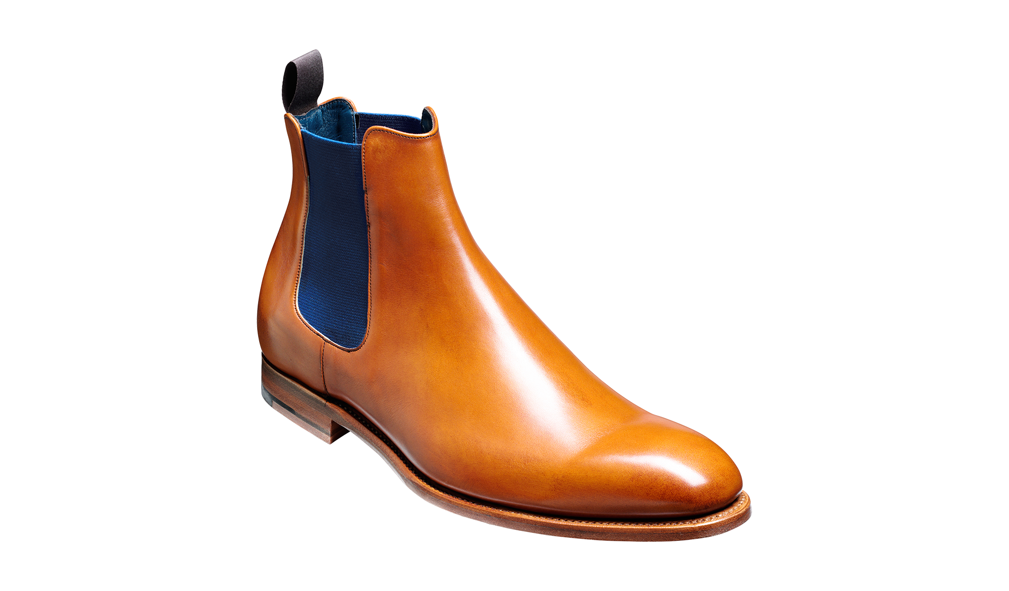 Barker Hopper Traditional Chelsea Boot- Cedar Calf / Navy Elastic