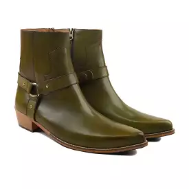 Billi - Men's Green Calf Leathrer Jodhpur Boot