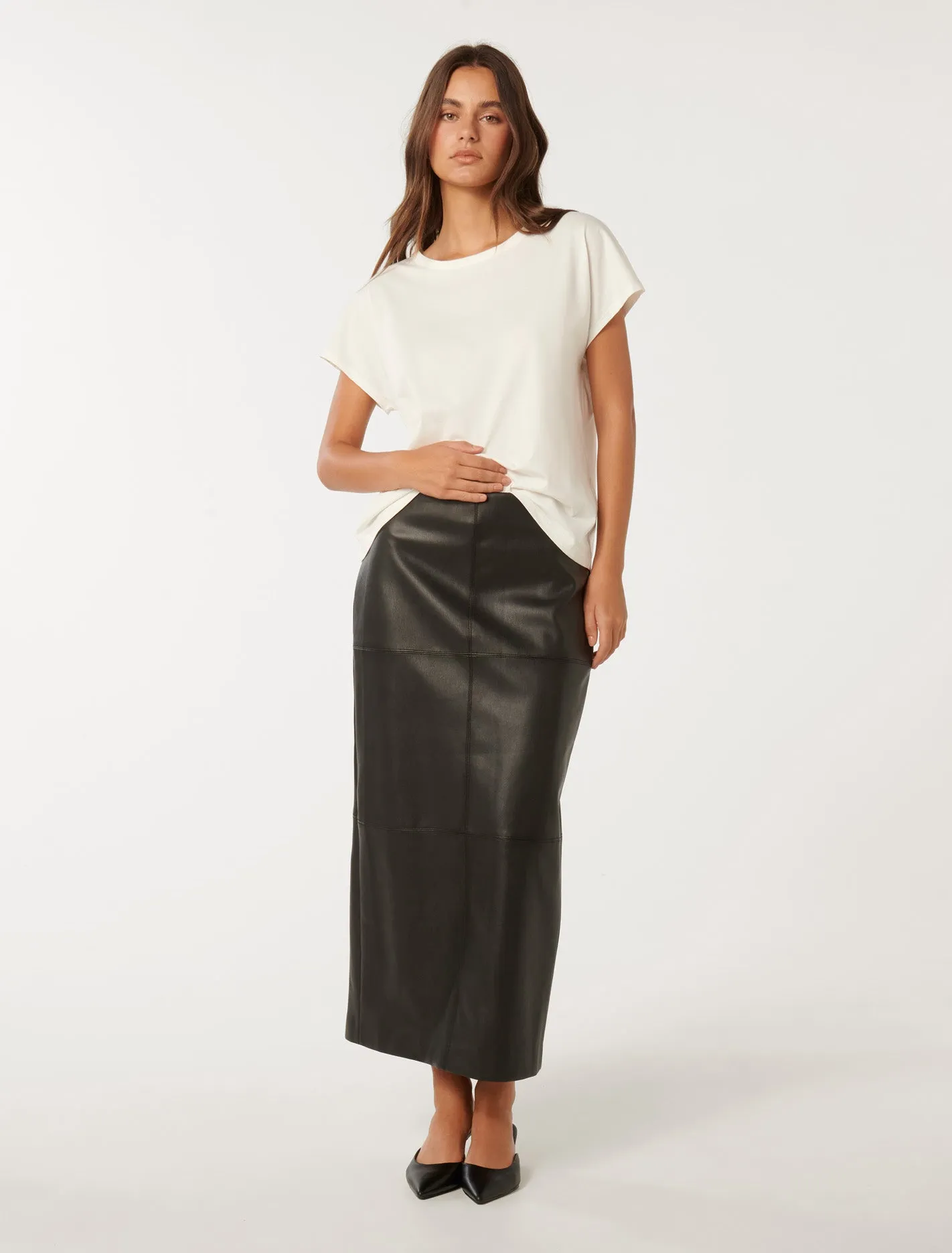 Billie Vegan Leather Maxi Skirt