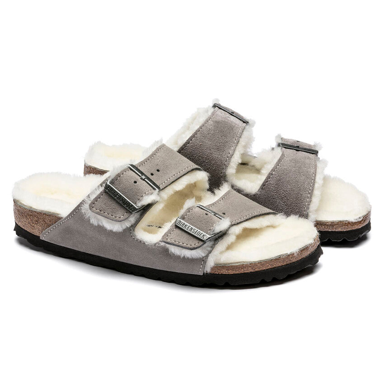 Birkenstock - Arizona Shearling Suede Stone Coin R 1017402