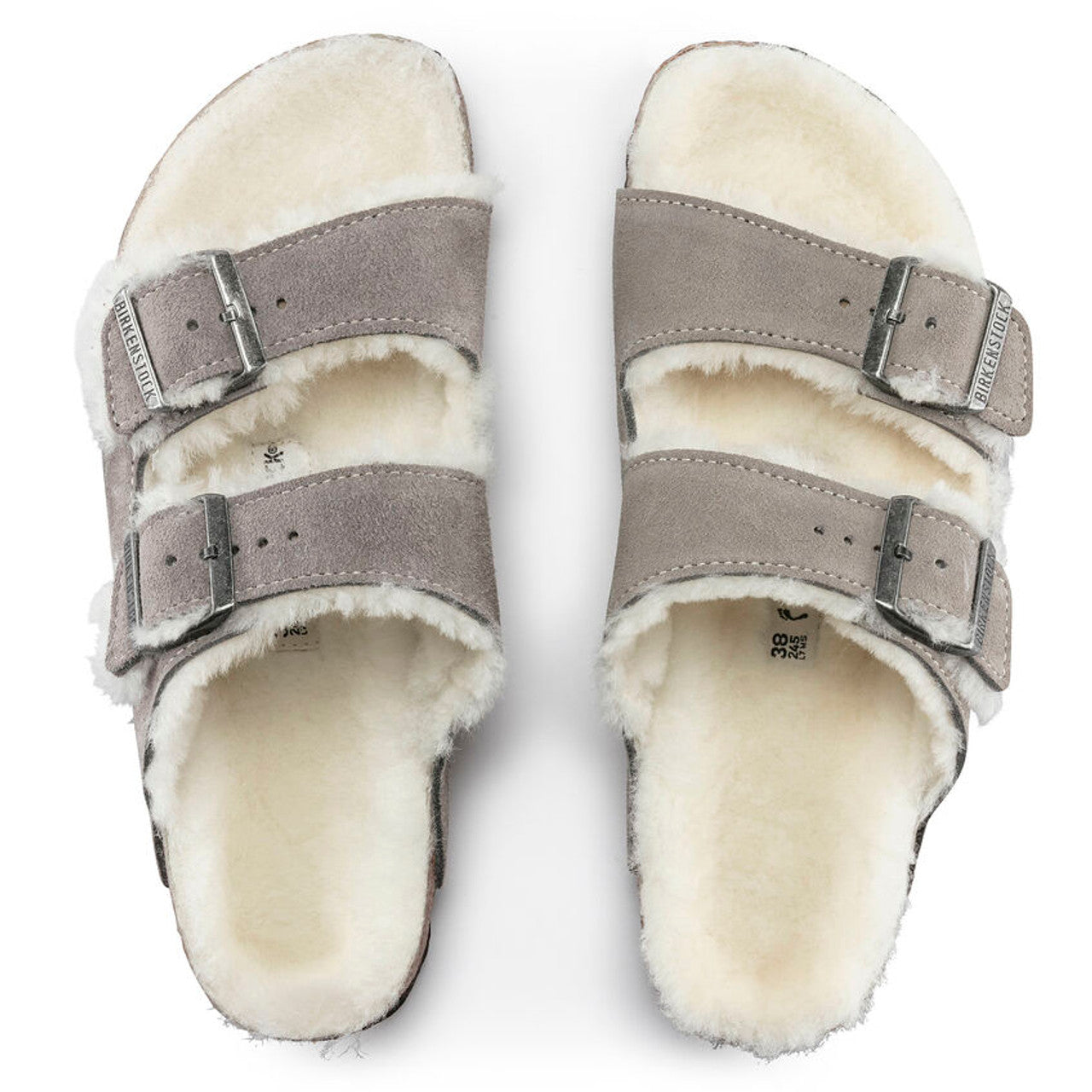 Birkenstock - Arizona Shearling Suede Stone Coin R 1017402