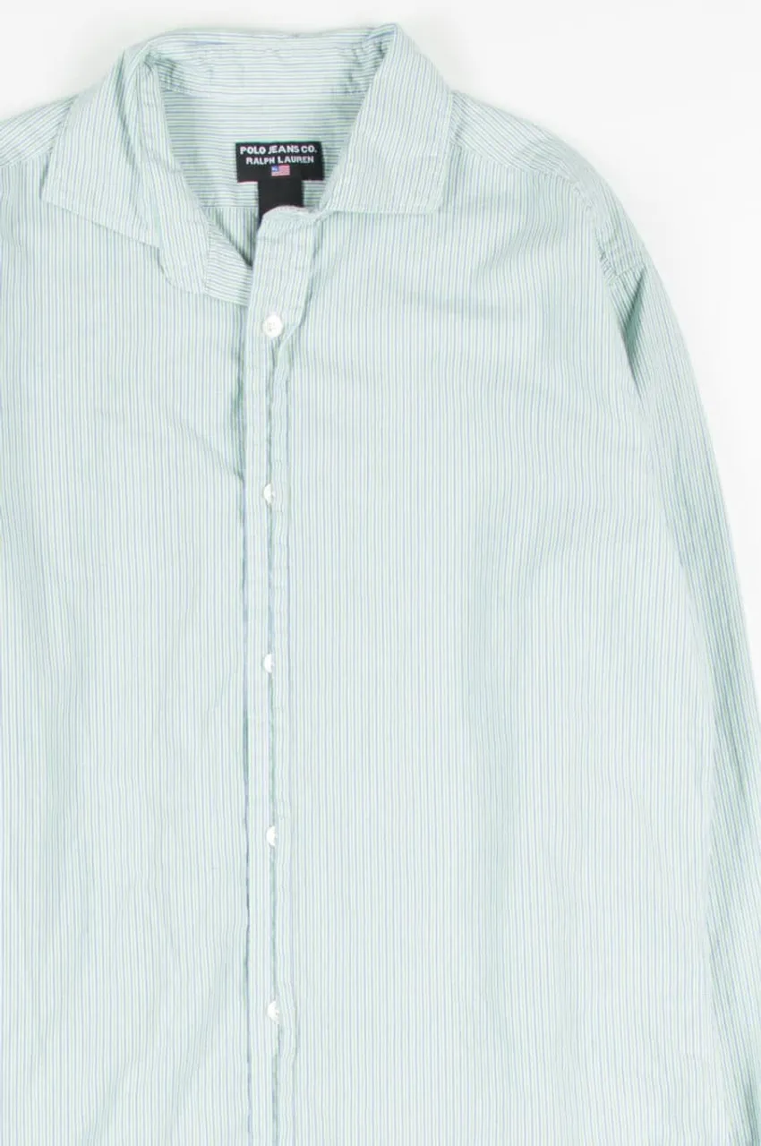 Blue Striped Polo Ralph Lauren Button Up Shirt