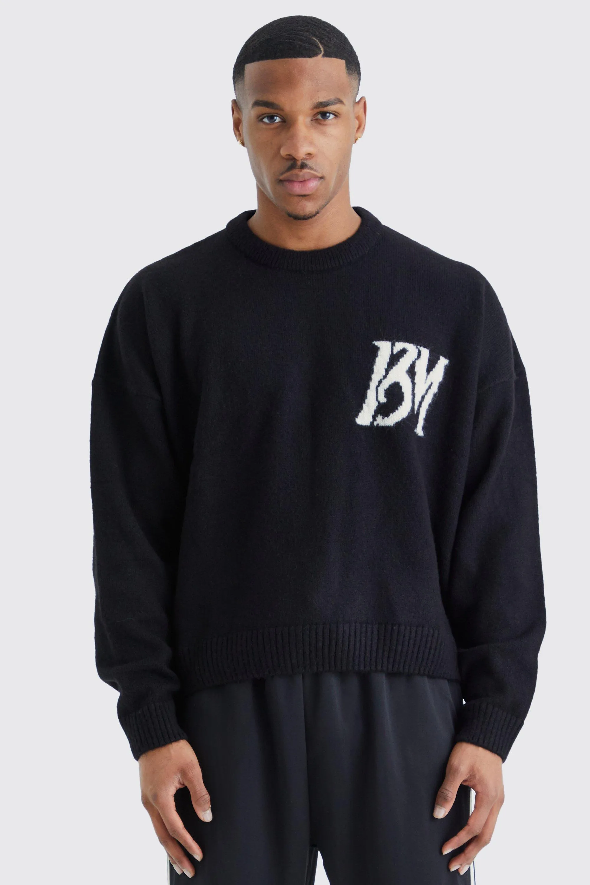 Boxy Bm Brushed Knitted Sweater