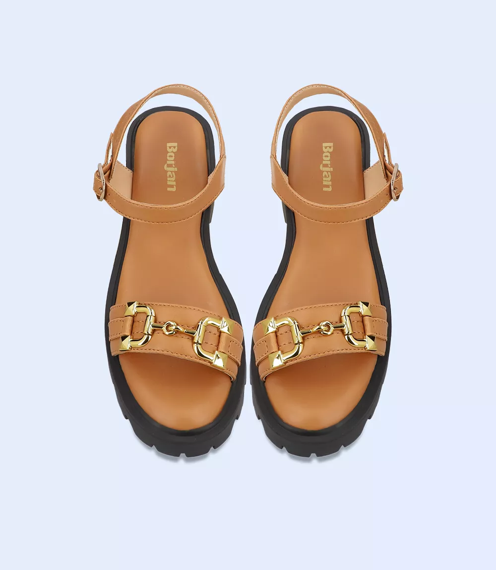 BW9224-TAN-Women Platform Sandal