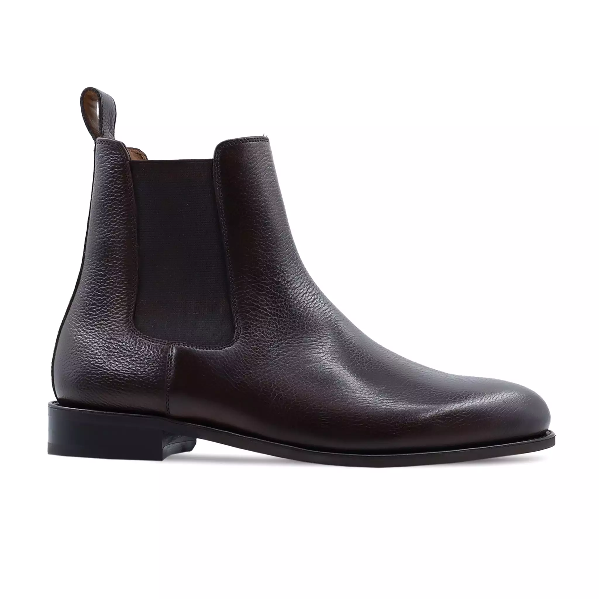 Calen - Men's Dark Brown Pebble Grain Chelsea Boot