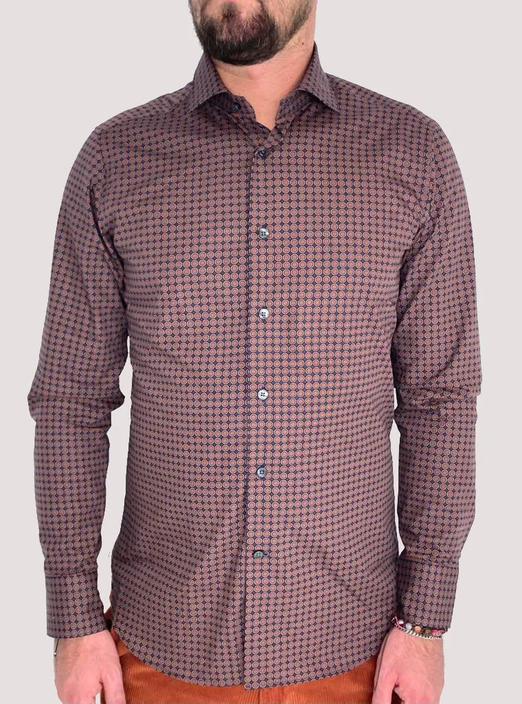 CAMICIA UOMO IN MICRO-FANTASIA 100% COTONE