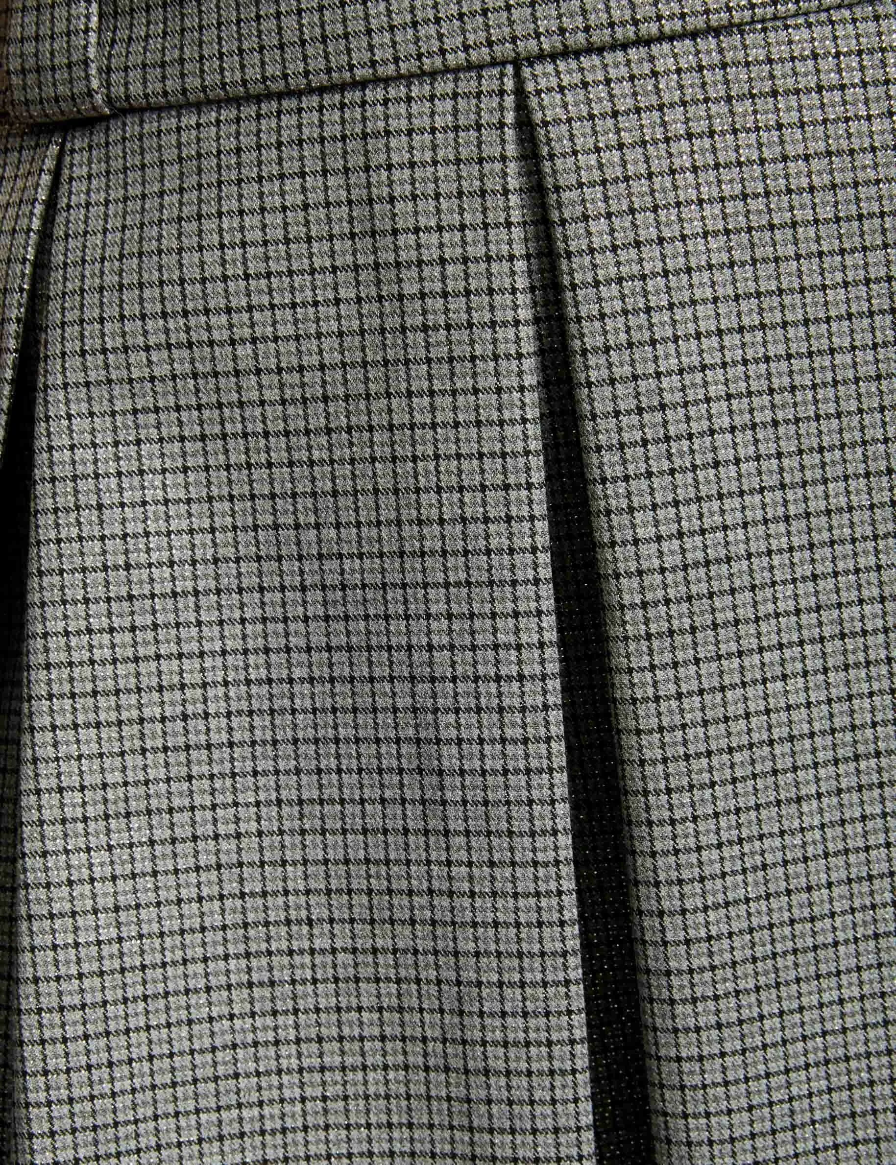 Checked mini skirt mid-grey women