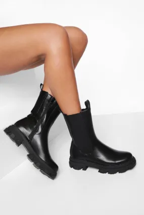 Chunky Calf Height Chelsea Boots