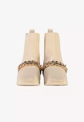 Chunky Chain Vamp Embellished Chelsea Boots