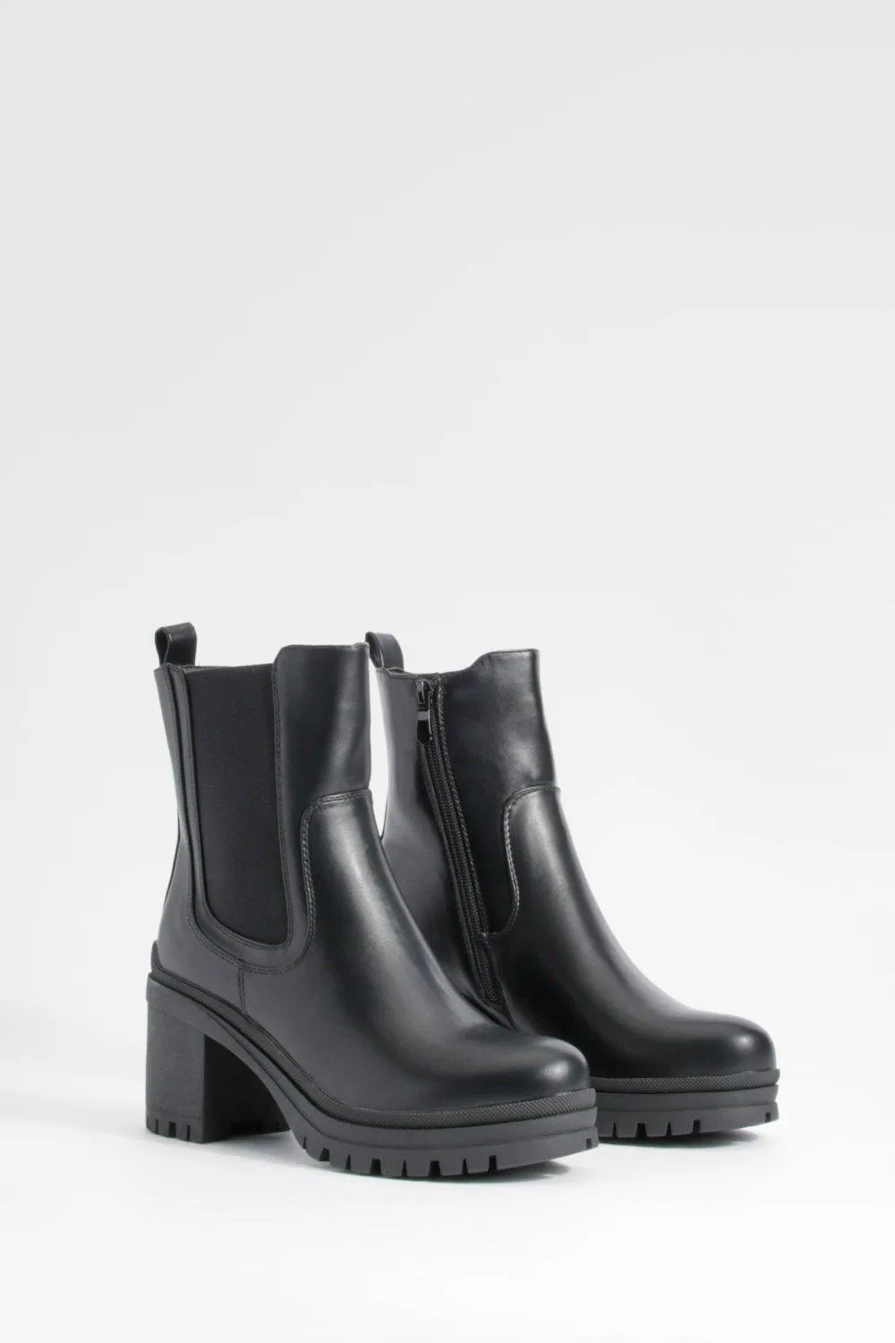 Chunky Heeled Chelsea Boots