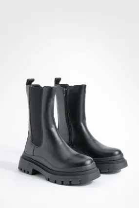 Chunky Wave Sole Chelsea Boots