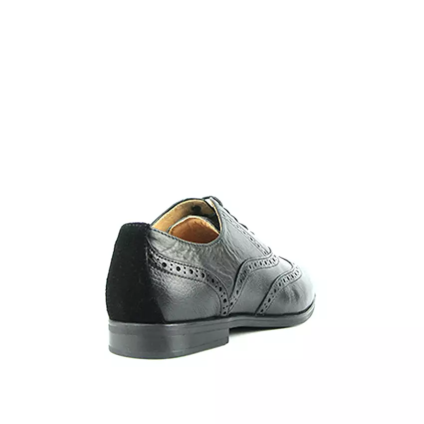 Courtney Wingtip Women's Shoes - Black Leather