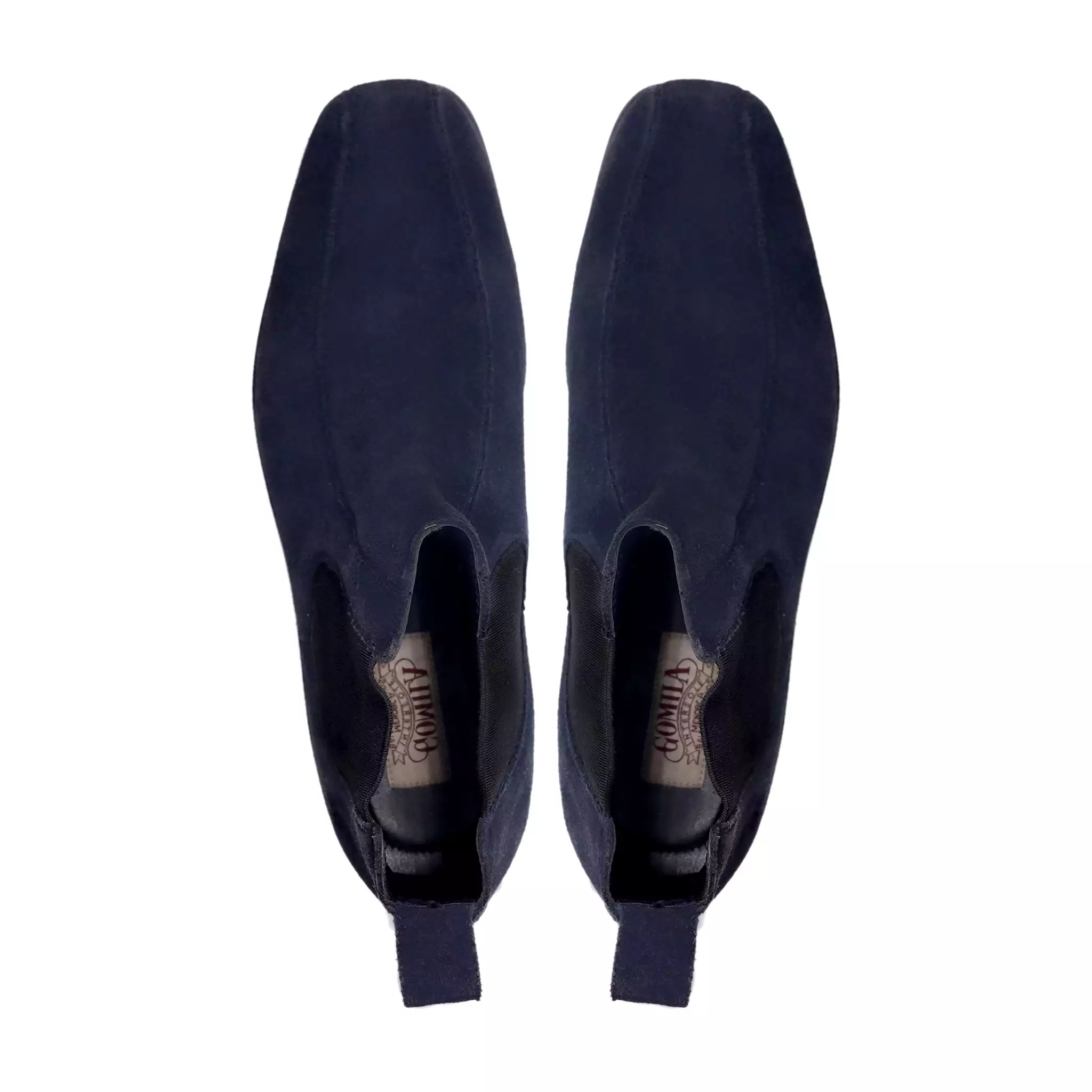 Damas - Men's Navy Blue Kid Suede Chelsea Boot