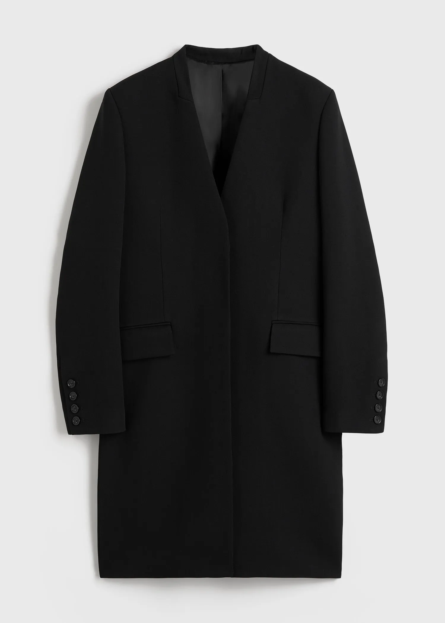 Deep pleat coat black