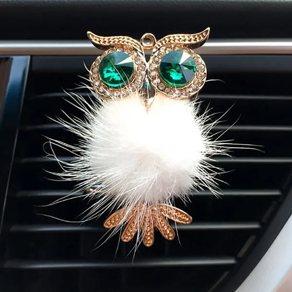 Diamond Fur Owl Car Air Freshener Auto Outlet Perfume Clip Scent Aroma Car