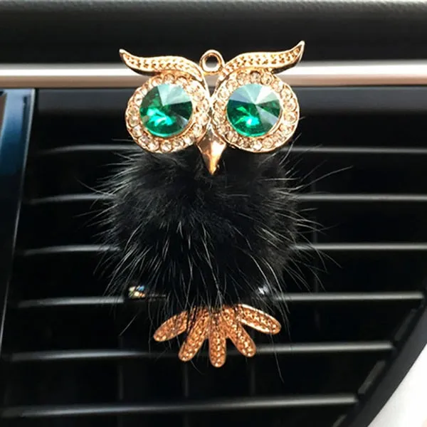 Diamond Fur Owl Car Air Freshener Auto Outlet Perfume Clip Scent Aroma Car