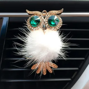 Diamond Fur Owl Car Air Freshener Auto Outlet Perfume Clip Scent Aroma Car