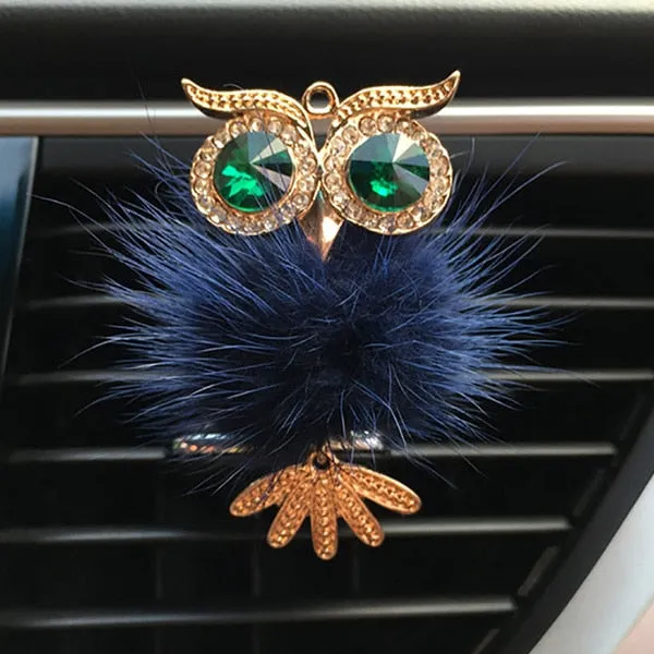 Diamond Fur Owl Car Air Freshener Auto Outlet Perfume Clip Scent Aroma Car