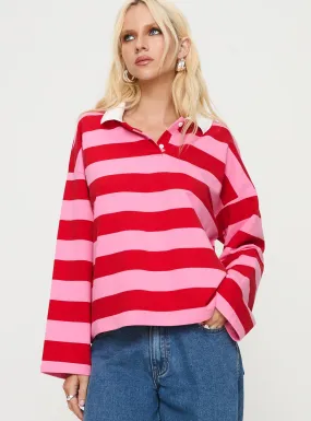 Felivand Collared Sweater Pink / Red