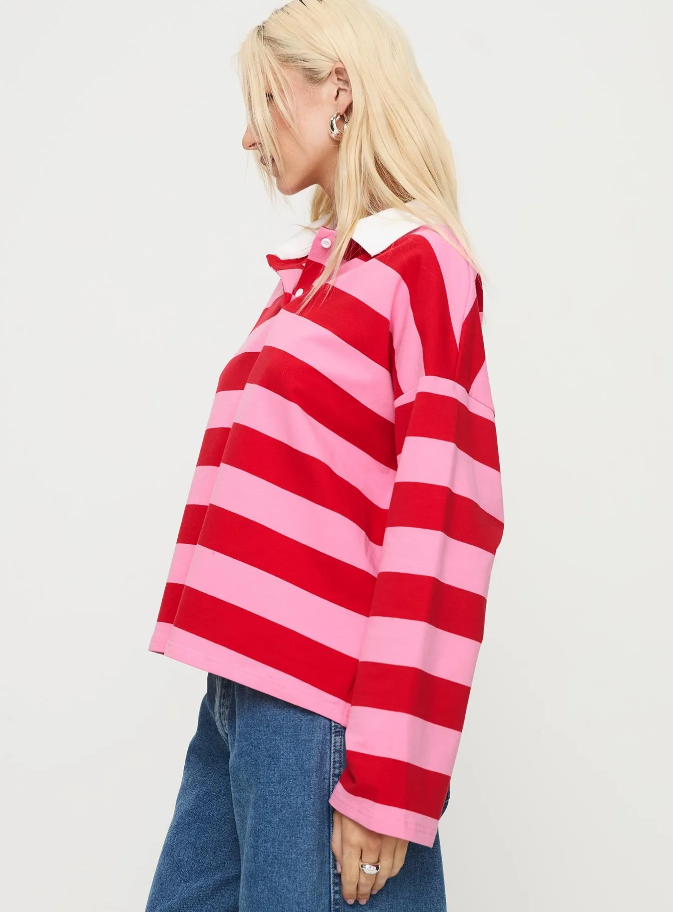 Felivand Collared Sweater Pink / Red