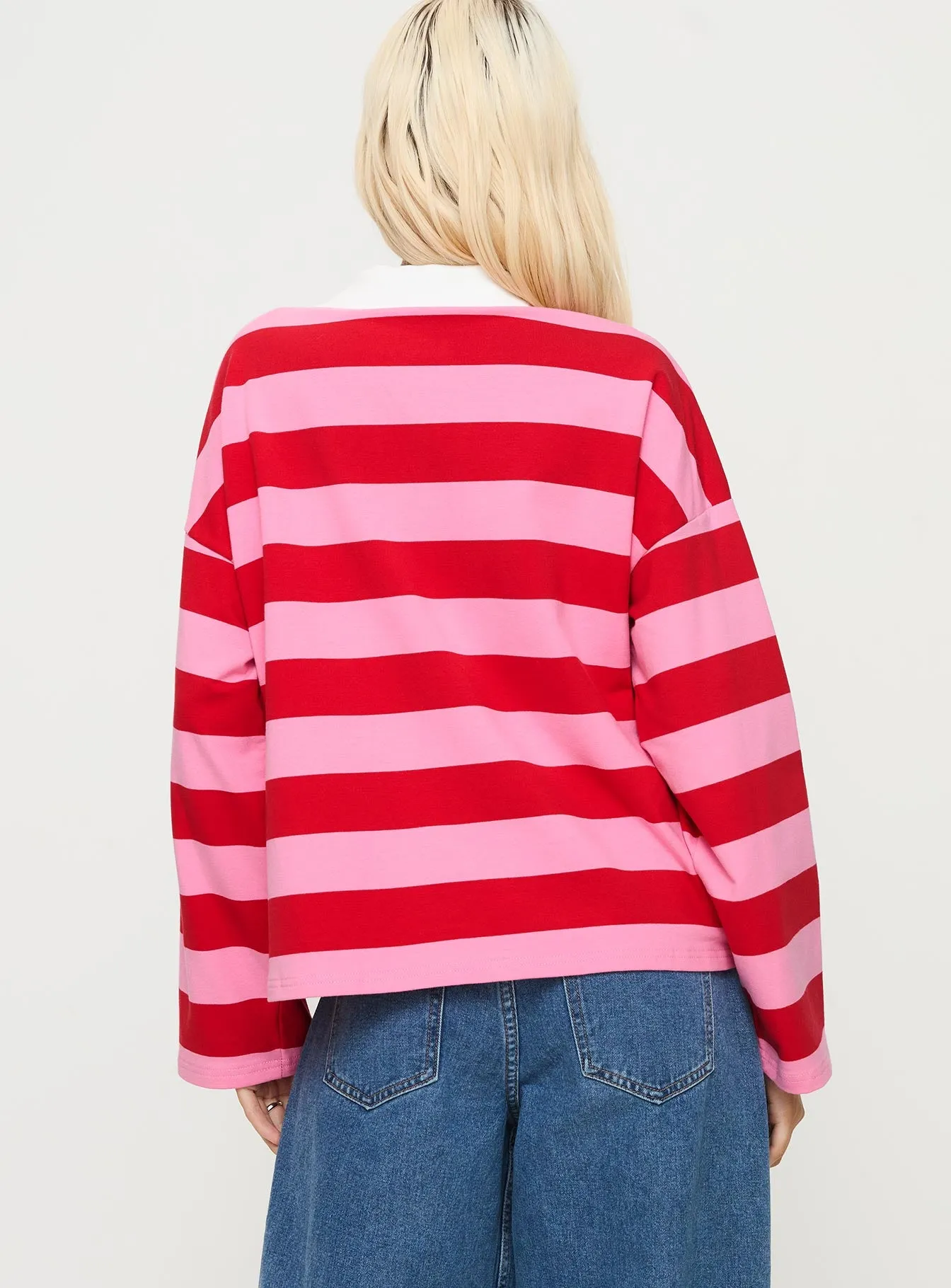 Felivand Collared Sweater Pink / Red