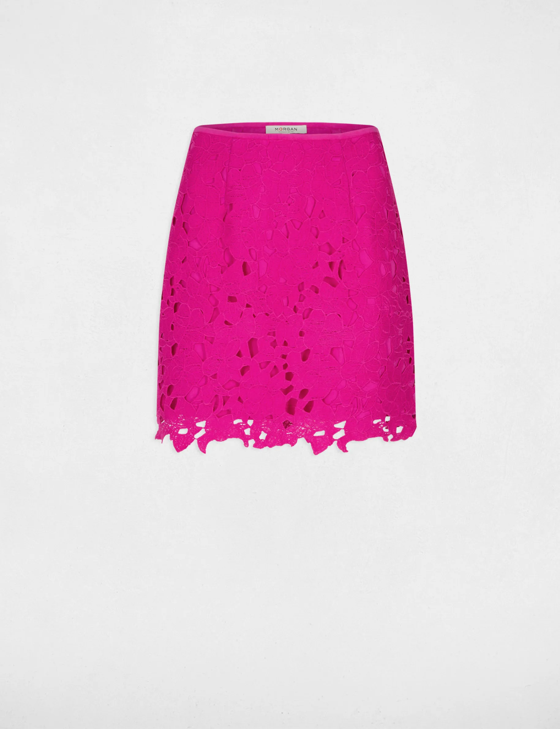 Fitted mini lace skirt dark pink women